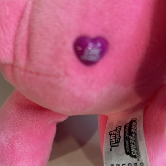 Care Bear Cheer Bear Plush with sparkles on rainbow - Picture 5 of 7